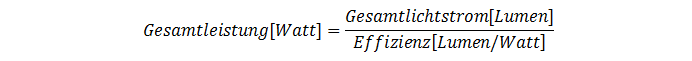 Gesamtlichtstrom Formel (2)